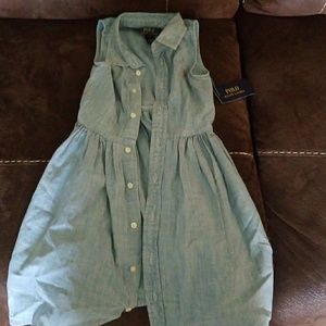 Girls polo jean dress NWT